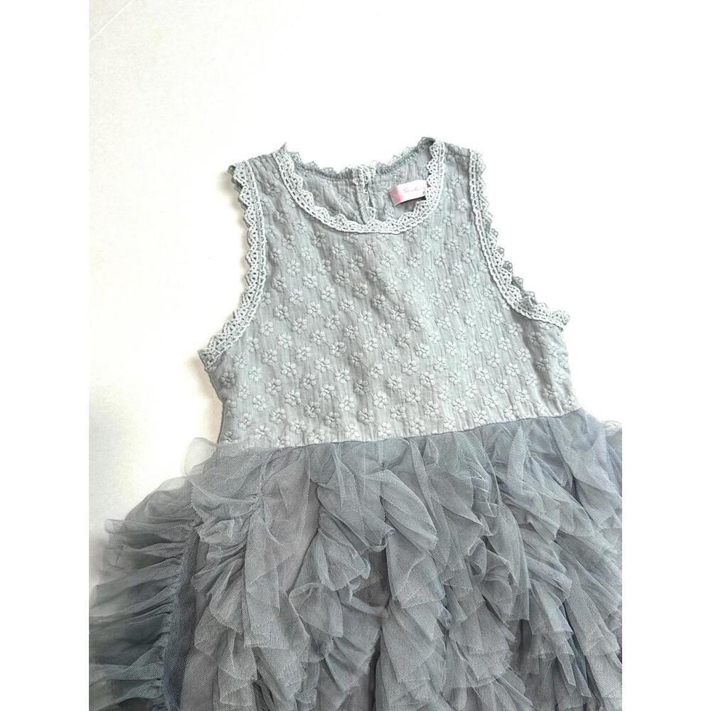 Hudiehua Girls Tutu Dress Tulle Sleeveless Floral Lace Gray Size 130 cm US 8 - Picture 12 of 14